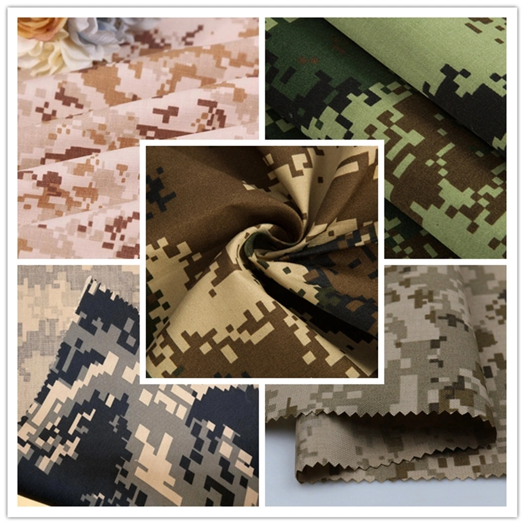 High Quality Top Colorful Blue Green Marine Cotton Polyester Camo Camouflage Print Greta Ripstop Fabric for Workwear