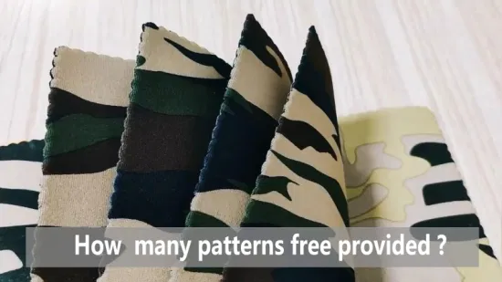 Waterproof 3mm Camouflage Pattern Digital Printing Jersey Fabric Neoprene for Bags